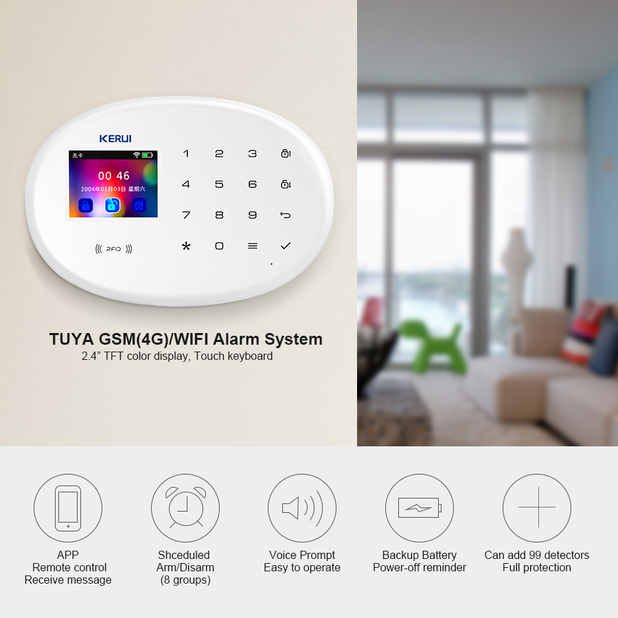 KERUI W202 경보 시스템 WIFI GSM 경보  - Home Security Front Door Camera 리뷰 및 가격