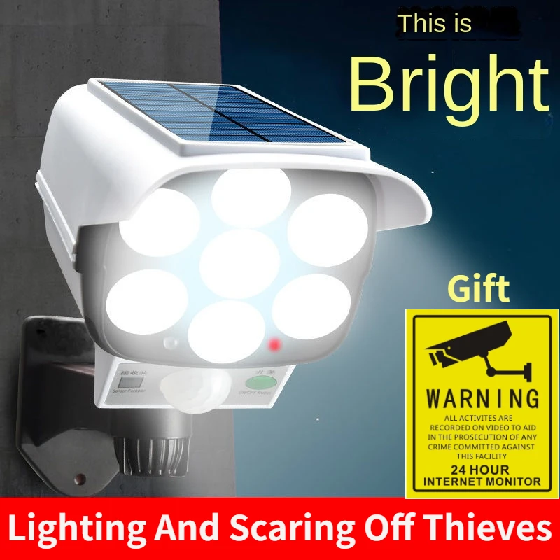 야외 태양 빛 모션 센서 보안 더미 카메라 무선 홍수  - Home Security Flood Lights 리뷰 및 가격